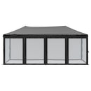 foldbart festtelt med sidevægge 3x6 m sort