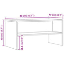 tv-bord 80x40x40 cm konstrueret træ røget egetræsfarve