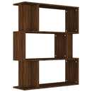 bogreol/rumdeler 80x24x96 cm konstrueret træ brun eg