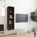 bogreol/tv-skab 143x30x36 cm konstrueret træ brun egetræ