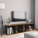 bogreol/tv-skab 143x30x36 cm konstrueret træ brun egetræ