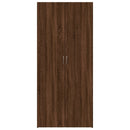 skoskab 80x35,5x180 cm konstrueret træ brun egetræsfarve