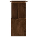 hjørneskrivebord 200x50x76 cm konstrueret træ brun egetræsfarve