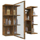 badeværelsesskab + spejl 80x20,5x64 cm konstrueret træ røget eg
