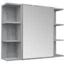 skab med spejl 80x20,5x64 cm konstrueret træ grå sonoma-eg