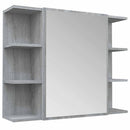 skab med spejl 80x20,5x64 cm konstrueret træ grå sonoma-eg