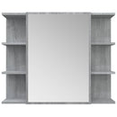 skab med spejl 80x20,5x64 cm konstrueret træ grå sonoma-eg