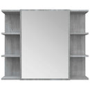 skab med spejl 80x20,5x64 cm konstrueret træ grå sonoma-eg