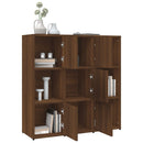 bogreol 90x30x90 cm konstrueret træ brun egetræsfarve