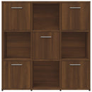 bogreol 90x30x90 cm konstrueret træ brun egetræsfarve