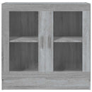 vitrineskab 82,5x30,5x80 cm konstrueret træ grå sonoma-eg