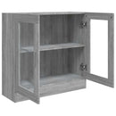 vitrineskab 82,5x30,5x80 cm konstrueret træ grå sonoma-eg