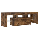 tv-bord med LED-lys 120x35x40 cm røget eg
