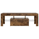 tv-bord med LED-lys 120x35x40 cm røget eg