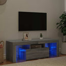 tv-bord med LED-lys 120x35x40 cm grå sonoma-eg