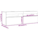 tv-bord med LED-lys 120x35x40 cm røget eg