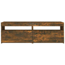 tv-bord med LED-lys 120x35x40 cm røget eg