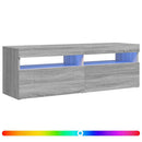 tv-bord med LED-lys 120x35x40 cm grå sonoma-eg