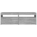 tv-bord med LED-lys 120x35x40 cm grå sonoma-eg