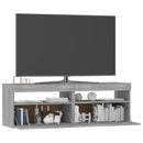 tv-bord med LED-lys 120x35x40 cm grå sonoma-eg