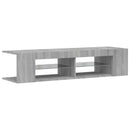 tv-bord med LED-lys 135x39x30 cm grå sonoma-eg