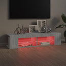 tv-bord med LED-lys 135x39x30 cm grå sonoma-eg