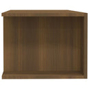 tv-bord med LED-lys 135x39x30 cm brun eg
