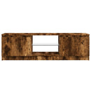 tv-bord med LED-lys 120x30x36 cm røget eg