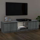 tv-bord med LED-lys 120x30x36 cm grå sonoma-eg
