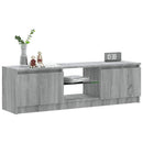 tv-bord med LED-lys 120x30x36 cm grå sonoma-eg