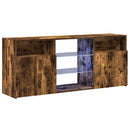 tv-bord med LED-lys 120x30x50 cm røget egetræsfarve
