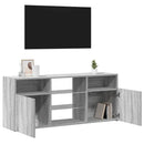 tv-bord med LED-lys 120x30x50 cm grå sonoma-eg