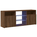 tv-bord med LED-lys 120x30x50 cm brun egetræsfarve