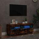 tv-bord med LED-lys 100x35x40 cm røget eg