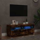 tv-bord med LED-lys 100x35x40 cm røget eg