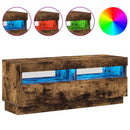 tv-bord med LED-lys 100x35x40 cm røget eg