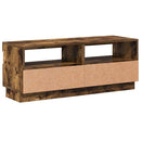 tv-bord med LED-lys 100x35x40 cm røget eg