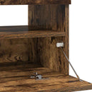 tv-bord med LED-lys 100x35x40 cm røget eg