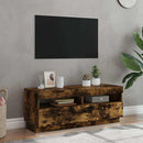 tv-bord med LED-lys 100x35x40 cm røget eg