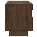 tv-bord med LED-lys 100x35x40 cm brun eg