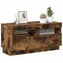 tv-bord med LED-lys 80x35x40 cm røget eg