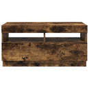 tv-bord med LED-lys 80x35x40 cm røget eg
