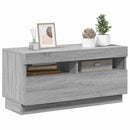 tv-bord med LED-lys 80x35x40 cm grå sonoma-eg