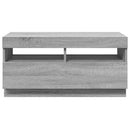 tv-bord med LED-lys 80x35x40 cm grå sonoma-eg