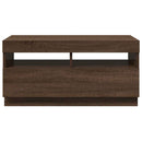 tv-bord med LED-lys 80x35x40 cm brun eg