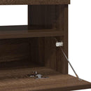 tv-bord med LED-lys 80x35x40 cm brun eg