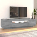 tv-bord med LED-lys 160x35x40 cm grå sonoma-eg