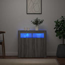 skænk med LED-lys 80x35x75 cm grå sonoma-eg