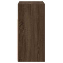 skænk med LED-lys 80x35x75 cm brun eg