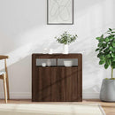 skænk med LED-lys 80x35x75 cm brun eg